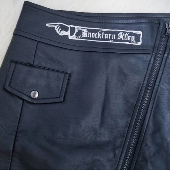 Harry Potter Knockturn Alley Faux Leather Zip Mini Skirt - Picture 3 of 8